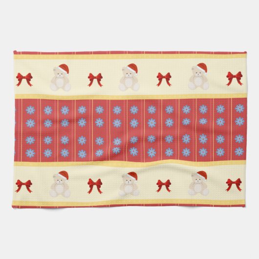 Kerstteddy Kitchen Towel Theedoek (Horizontaal)