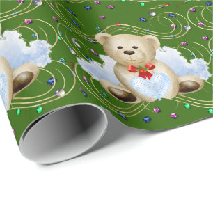 Kerstteddybear 2 — Verpakkingspapier Cadeaupapier