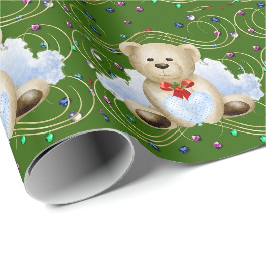 Kerstteddybear 2 — Verpakkingspapier Cadeaupapier (Rol Hoek)