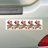 Kerstteddybeer Bumpersticker (Op auto)