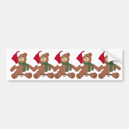Kerstteddybeer Bumpersticker (Voorkant)