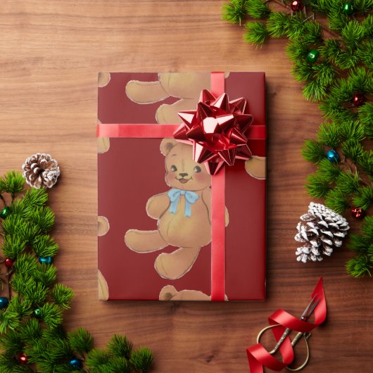 kerstteddybeer cadeaupapier (Feestdagen Geschenken)