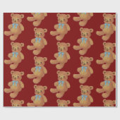 kerstteddybeer cadeaupapier (Vlak)