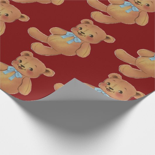 kerstteddybeer cadeaupapier (Hoek)