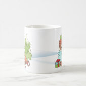 Kerstteddybeer Couple met cadeau Koffiemok (Center)