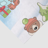 Kerstteddybeer Couple met cadeau Tissuepapier (Detail)