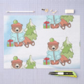 Kerstteddybeer Couple met cadeau Tissuepapier (Craft)