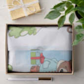 Kerstteddybeer Couple met cadeau Tissuepapier (Geschenk)