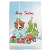 Kerstteddybeer Couple met cadeautas (Achterkant)