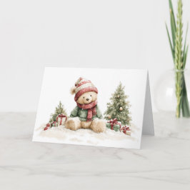 Kerstteddybeer Feestdagen Kaart