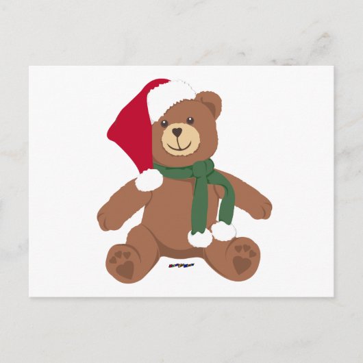 Kerstteddybeer Feestdagenkaart (Voorkant)
