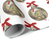 Kerstteddybeer in ornament cadeaupapier (Rol Hoek)