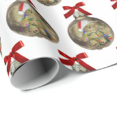 kerstteddybeer in sierbloemen cadeaupapier (Rol Hoek)