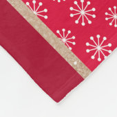 Kerstteddybeer met Gift en Snowflakes, rood Fleece Deken (Hoek)