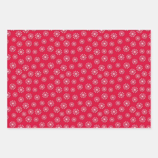 Kerstteddybeer met Gift en Snowflakes, rood Inpakpapier Vel (Voorkant 3)