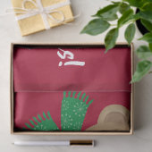 Kerstteddybeer met Gift en Snowflakes, rood Tissuepapier (Geschenk)