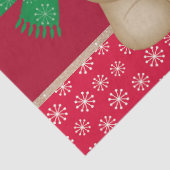 Kerstteddybeer met Gift en Snowflakes, rood Tissuepapier (Detail)