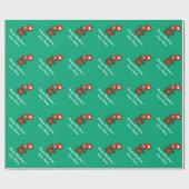 Kerstteddybeer met hartballon Vakantie Cadeaupapier (Vlak)