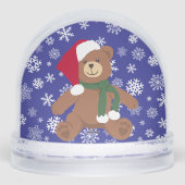 Kerstteddybeer met sneeuwvlokken sneeuwbol (Voorkant)