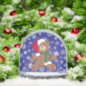 Kerstteddybeer met sneeuwvlokken sneeuwbol (Kerstmis)