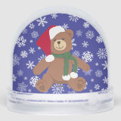 Kerstteddybeer met sneeuwvlokken sneeuwbol (Achterkant)