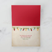 kerstteddybeer op het strand feestdagen kaart (Binnen)