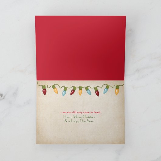 kerstteddybeer op het strand feestdagen kaart (Binnen)