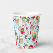 Kerstteddyberen in rode en groene kopjes papieren bekers (Rechts)