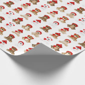 Kerstteddyberen met winterse Petten Cadeaupapier (Hoek)
