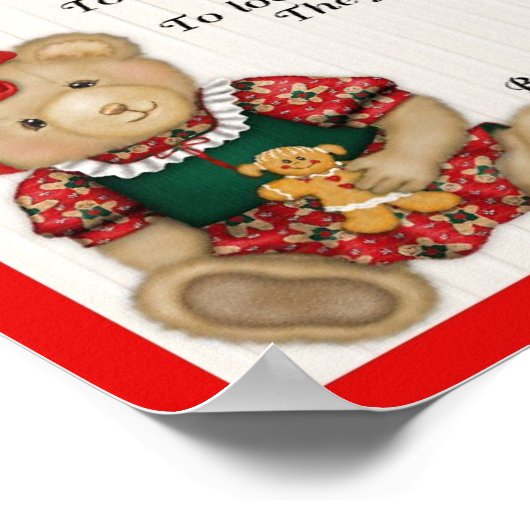 Kerstteddyberen wachten op kerstmis poster (Hoek)