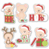 Kerstteeddy Bear Stickers 1 (Voorkant)