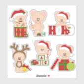 Kerstteeddy Bear Stickers 1 (Vel)