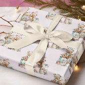 kerstteeddy Bears Verpakkingspapier Cadeaupapier