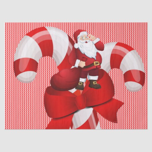 kersttefietenpapier, kerstman tissuepapier (Voorkant)