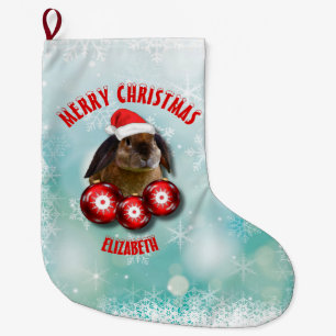 kersttefje konijnenbunny in de rode kerstman grote kerstsok