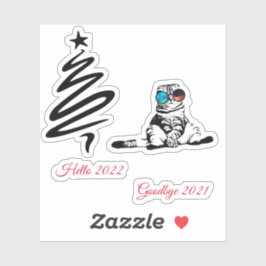 kersttefje met galaxie-bril sticker