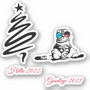 kersttefje met galaxie-bril sticker