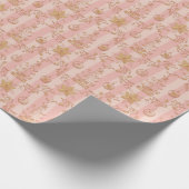 kersttegel in blozen en bleek goud cadeaupapier (Hoek)