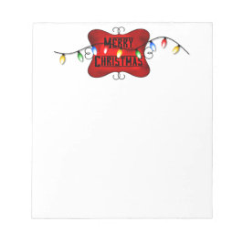 Kerstteken en tekenlampje met tekenreekslampjes notitieblok