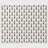 Kerstteken Rood wit Cadeaupapier (Vlak)