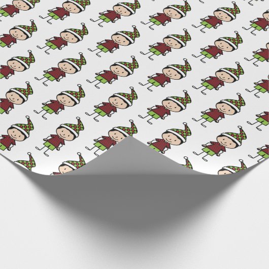 Kerstteken Rood wit Cadeaupapier (Hoek)