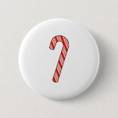 kersttekening met snoepriet ronde button 5,7 cm (Voorkant)