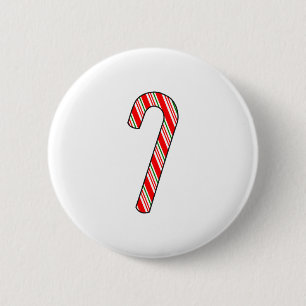 kersttekening met snoepriet ronde button 5,7 cm