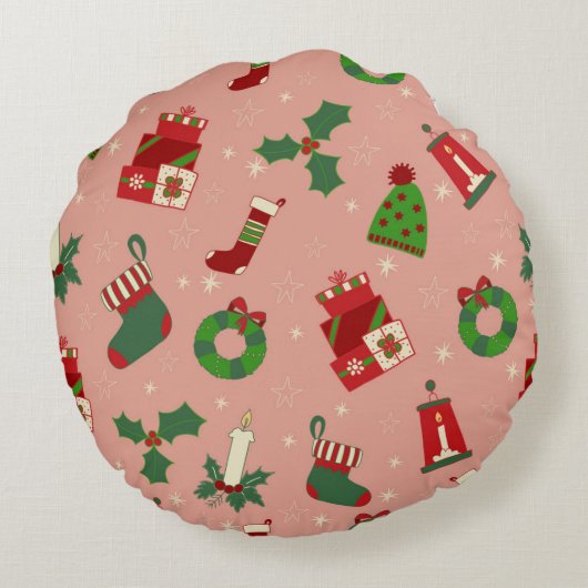 Kersttekening  rond kussen (Achterkant)