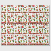 kersttekens cadeaupapier (Vlak)