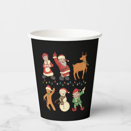Kersttekens dansen papieren bekers (Voorkant)
