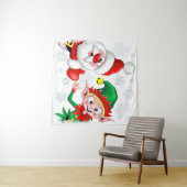 Kersttekens voor kerstmis en kerstmis duimeren op  wandkleed (In Situ (horizontaal))