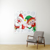 Kersttekens voor kerstmis en kerstmis duimeren op  wandkleed (In situ)