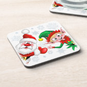 Kersttekens voor kerstmis en kerstmis voor kerstmi bier onderzetter (Linkerzijde)