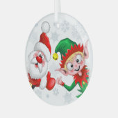 Kersttekens voor kerstmis en kerstmis voor kerstmi glas ornament (Voorkant links)